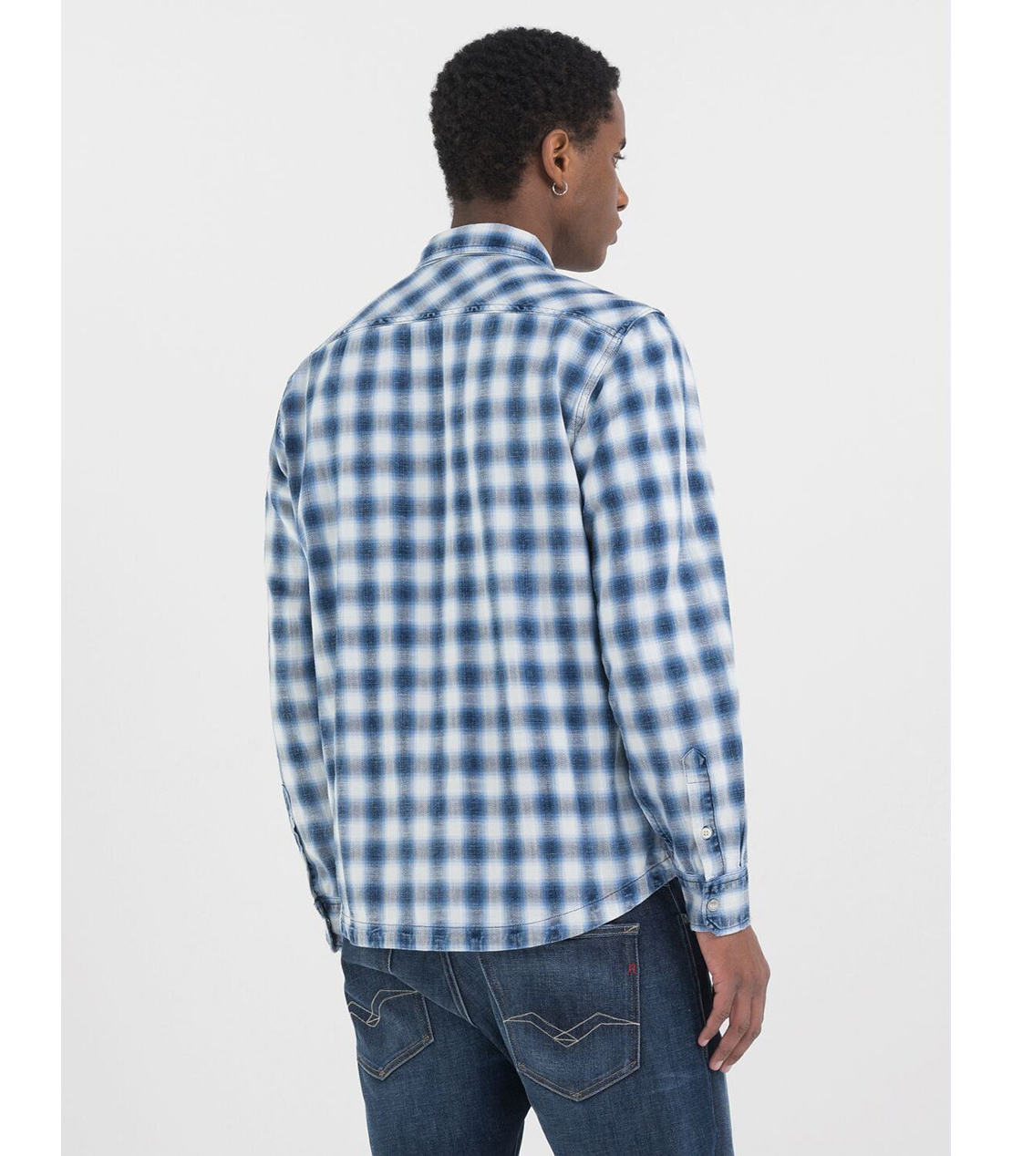 インディゴチェックコットンシャツ 詳細画像 ブルー 2